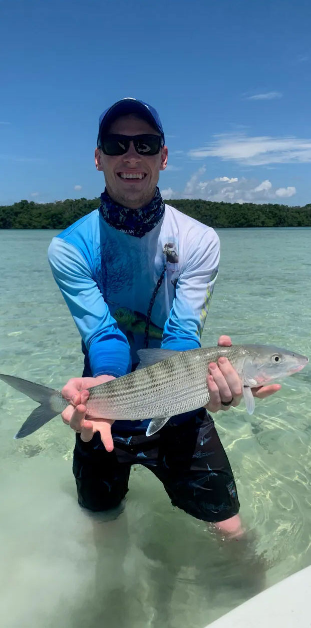 man holding fish